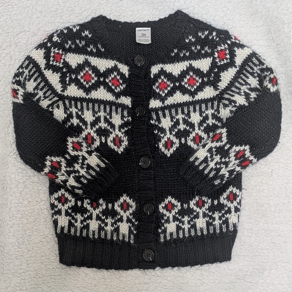 Carter's Toddler Girl Chunky Winter Fuzzy Cardigan Sweater 3T